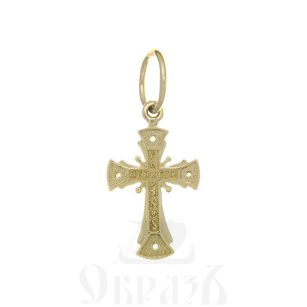 золотой крест с молитвой "спаси и сохрани", 585 проба желтого и белого цвета (арт. п20037-з5жб)
