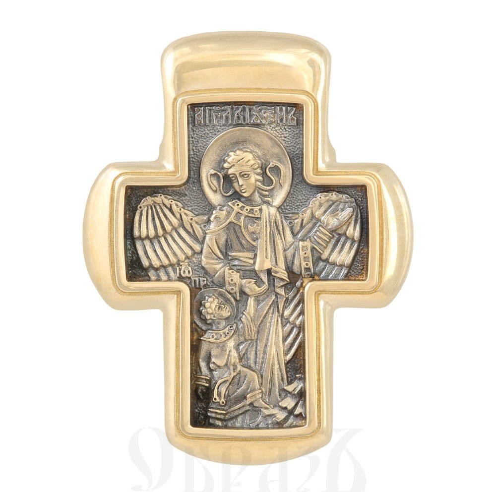 крест «распятие. ангел господень. иоанн предтеча», золото 585 проба желтое (арт. 201.005)