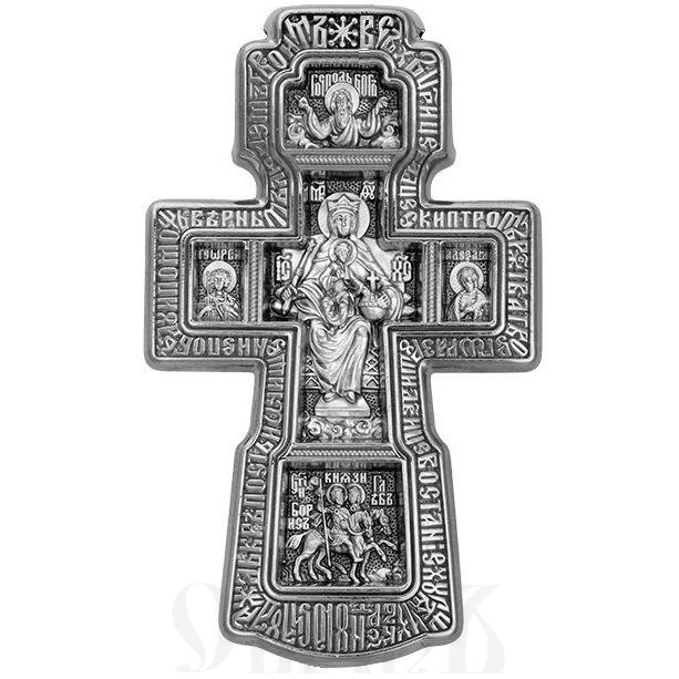 крест «распятие. святая троица. икона божией матери «державная». семь святых», серебро 925 проба (арт. 101.515)