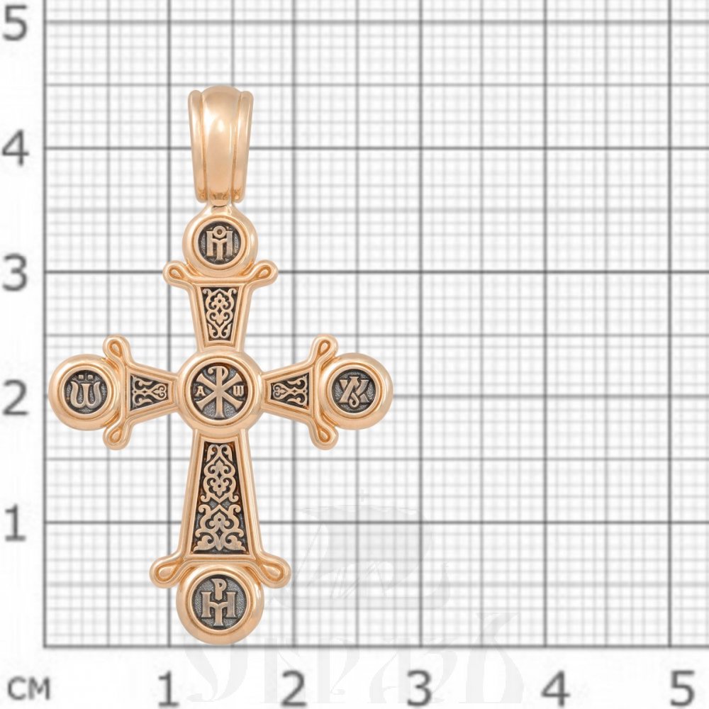 крест «хризма», золото 585 проба красное (арт. 201.048-1)