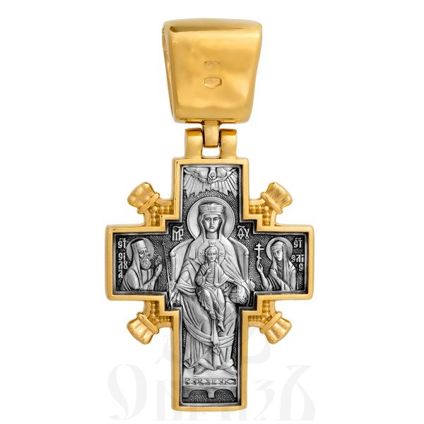 крест «иисус христос «царь царей». икона божией матери «державная», серебро 925 проба с золочением (арт. 101.261)